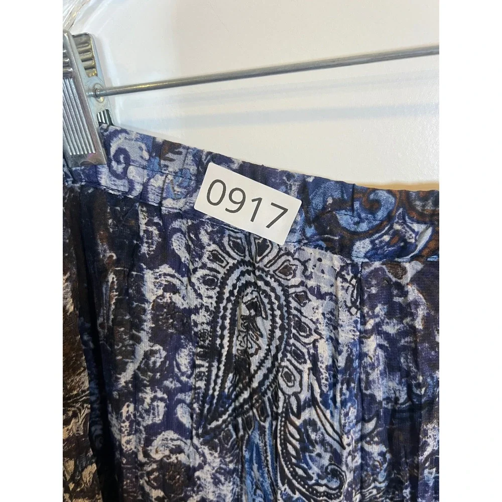 Chico's‎ Women Skirt Paisley Pleated Chiffon Blue Size 3